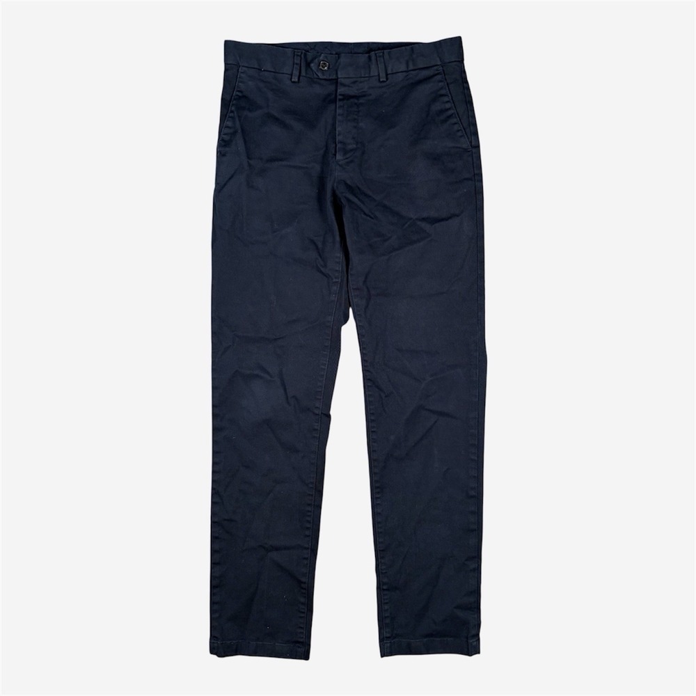 SUITSUPPLY Sz 31x30 Navy Blue Cotton Twill Trousers Comfort Stretch Dress Pants